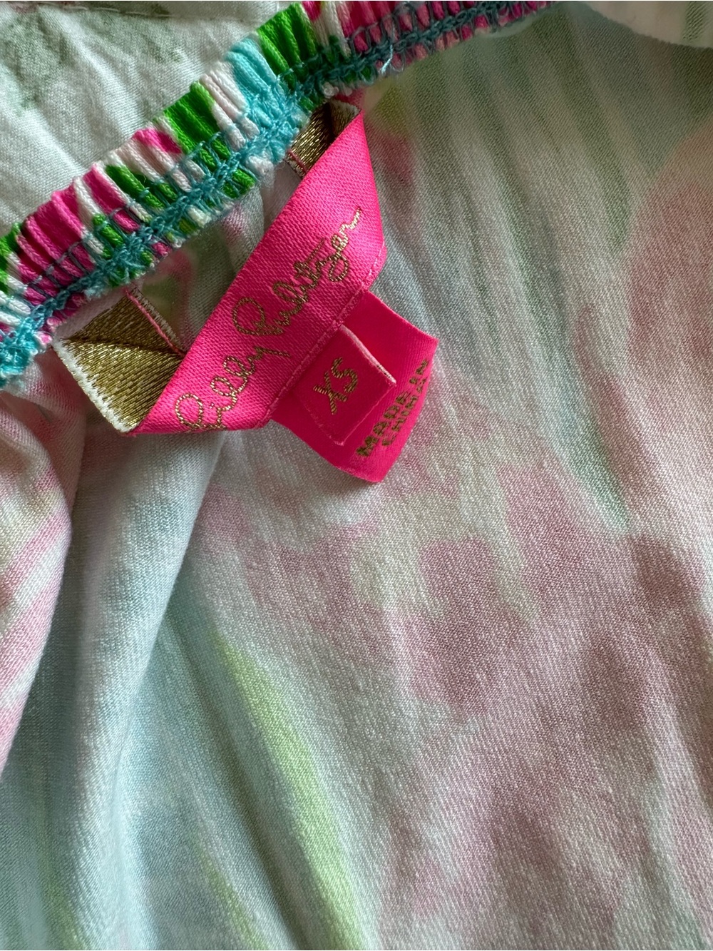 Lilly Pulitzer Pink & Teal Floral Off-Shoulder Dress/Romper - Picture 3 of 3
